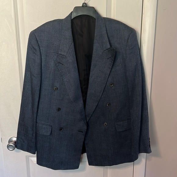 Bachrach Other - Bachrach blue double breasted suit jacket blazer 40R